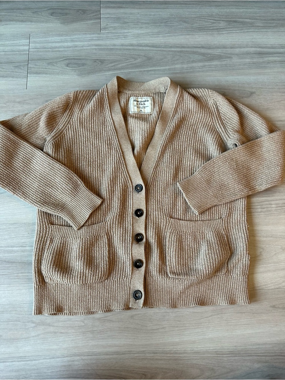 Y2K Abercrombie & Fitch Tan Cardigan Womens Medium